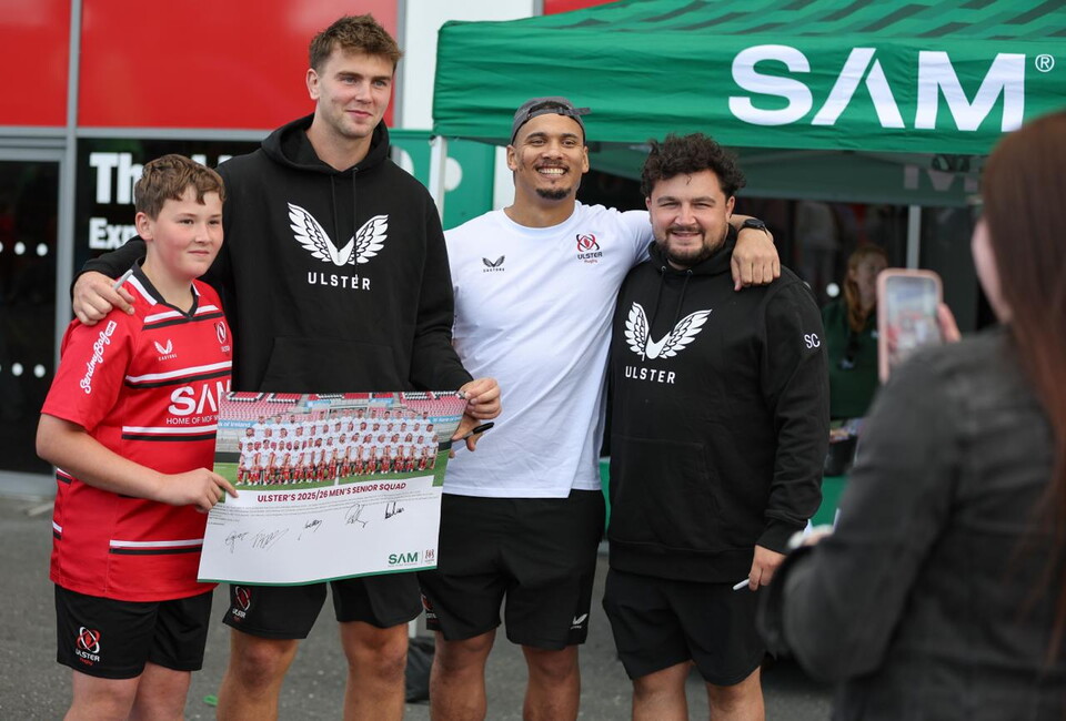 Joe Hopes, Juarno Augustus and Sam Crean pose for a photo