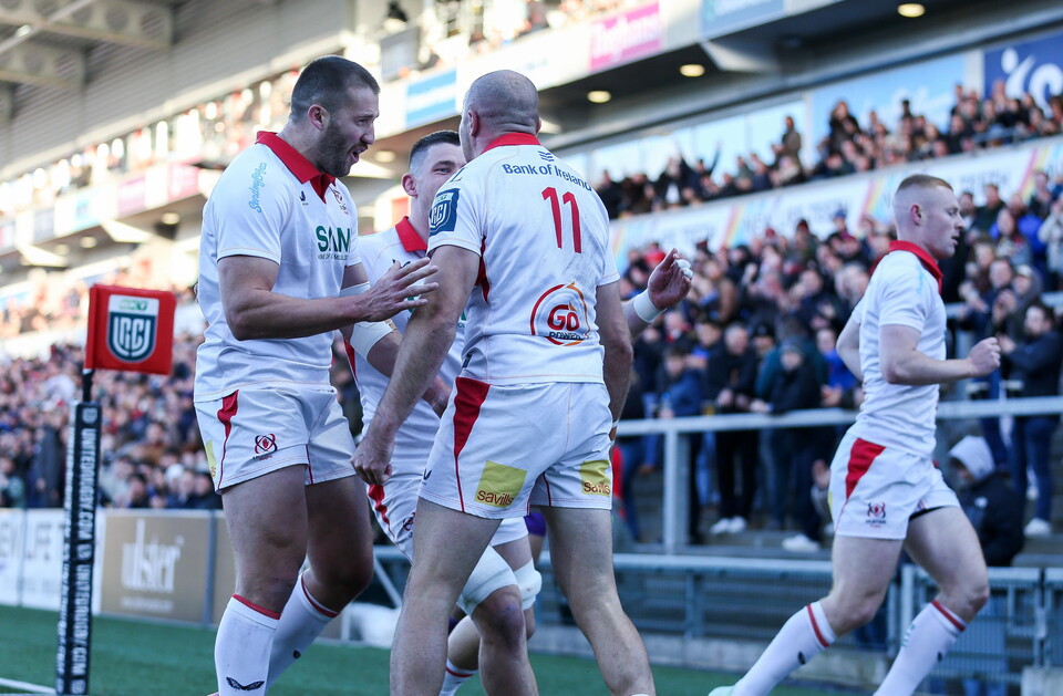 Ulster players celebrating