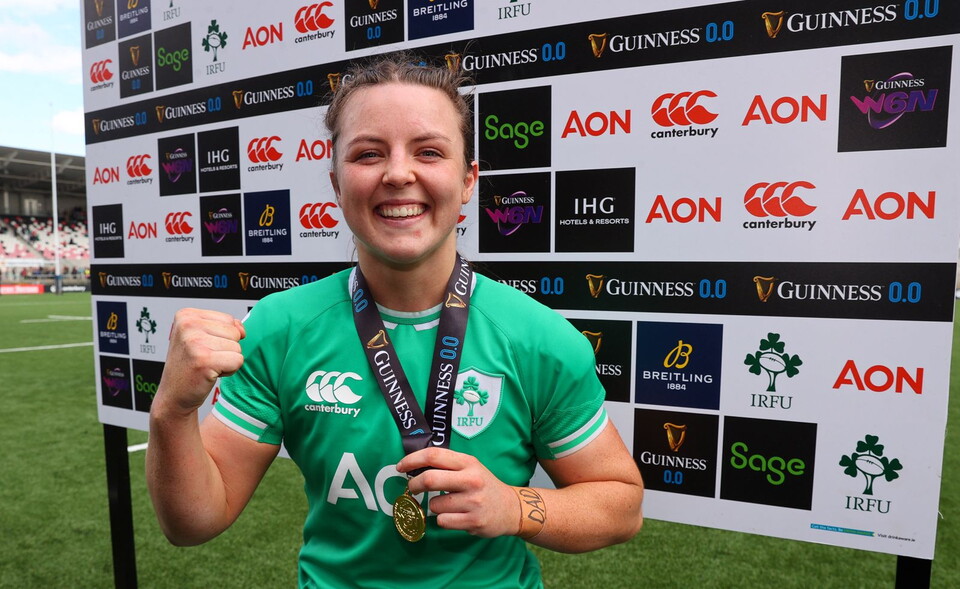 Hogan winning Player of the Match at Ireland v Scotland, Six Nations 2024