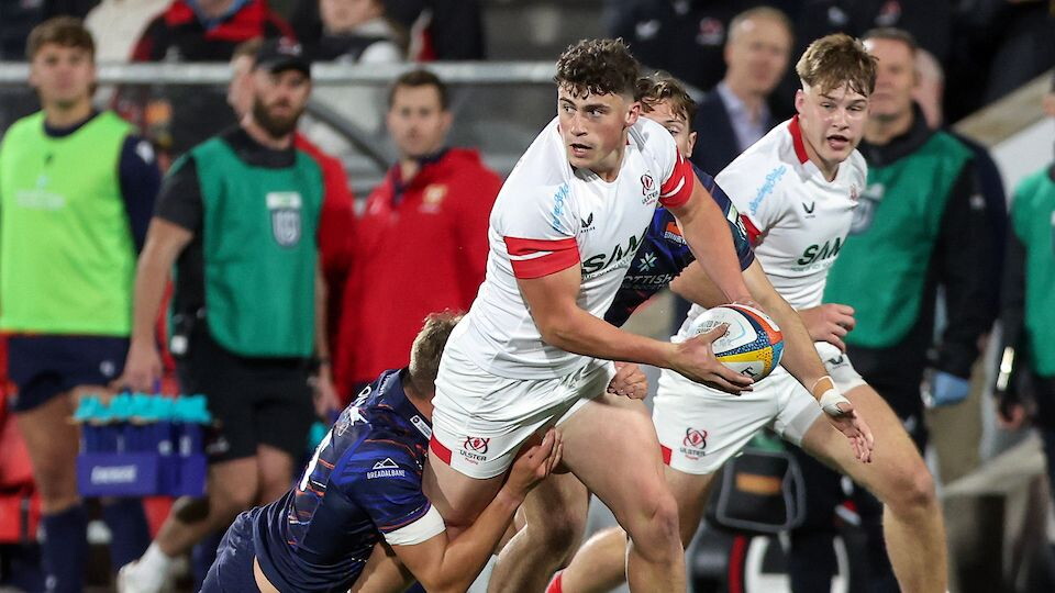 Lukas Kenny and Jonny Scott in action for Ulster against Edinburgh at Affidea Stadium.