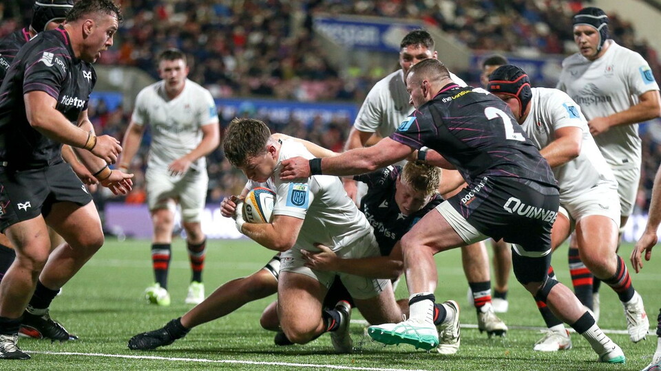 James McCormick goes over for his second try against Ospreys in Round 5 of the URC.