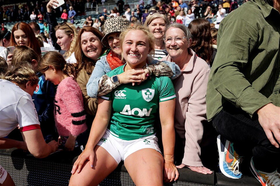 Neve and her family following the game against England on Sunday. Credit: Inpho