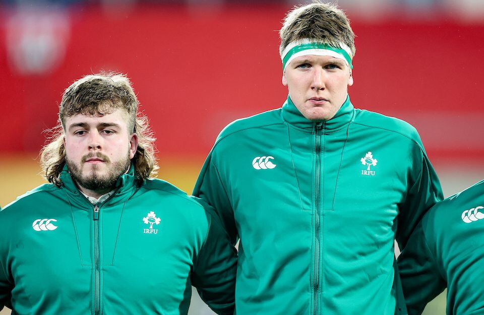 Charlie Irvine (right) started for Ireland XV against England A recently following his breakthrough this season