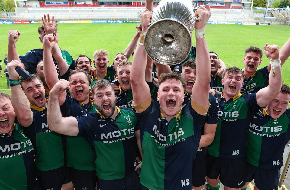 Ballynahinch lifting the Senior Cup last year