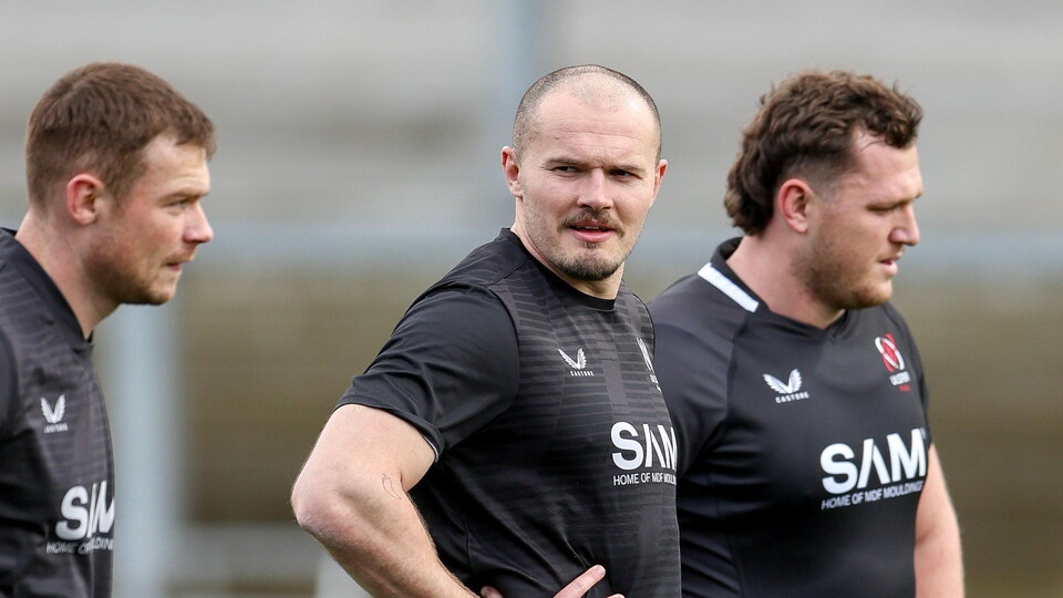Jacob Stockdale (pictured centre) returns to start on the left wing.