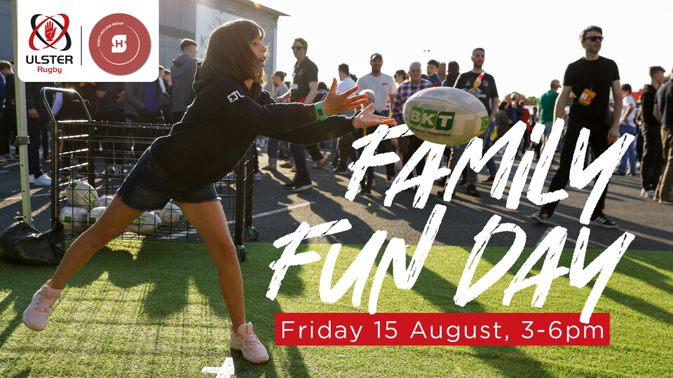 Come on down to Affidea Stadium this Friday between 3-6pm, for an amazing day of fun and games at the Ulster Rugby Family Fun Day, supported by our friends at Sleepy Hollow.