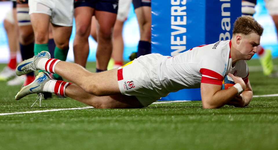 Scott pictured scoring for the Senior side against Edinburgh.