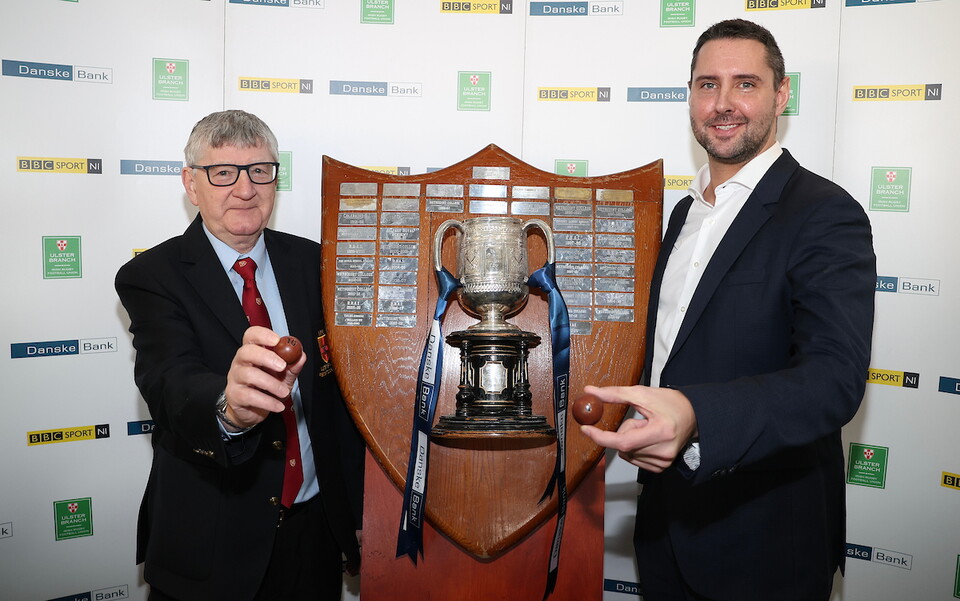 IRFU Ulster Branch president, Denis Gardiner and Ian Russell, Danske Bank