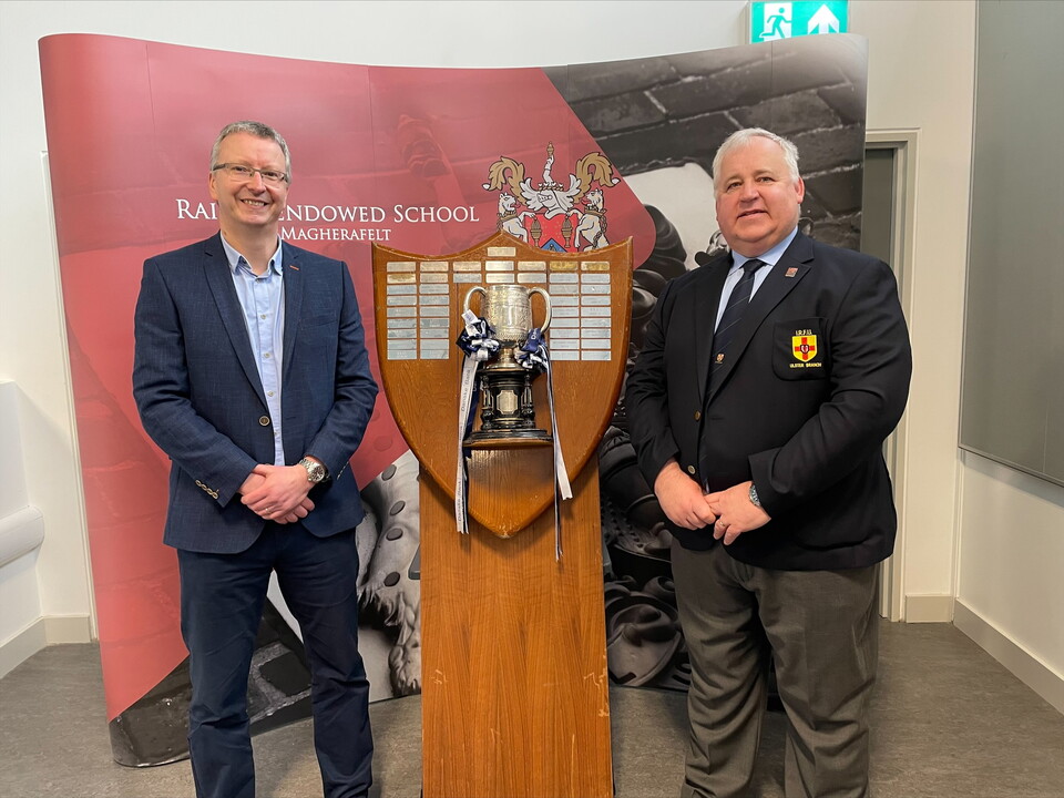 Danske Bank Head of GB Mortgage Paddy Mullan and Schools' Committee Chairman Richard Clingan.