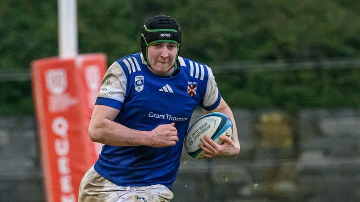 McKillop in AIL action. Credit: QUB RFC