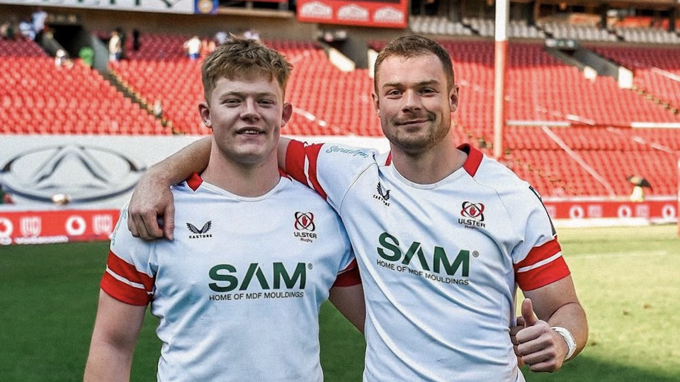 Bryn and Zac Ward after Bryn's debut against the Lions