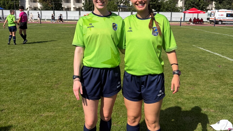 Alana Kerr (left) pictured prior to the final of the the 2026 Rugby Europe Sevens tournament in Moldova.
