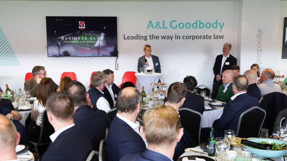 A 150-strong crowd gathered in the A&L Goodbody Lounge at Kingspan Stadium, home of Ulster Rugby, to celebrate the launch of the club’s new business network. Please explore our event gallery, and thank you to everyone who attended this afternoon.