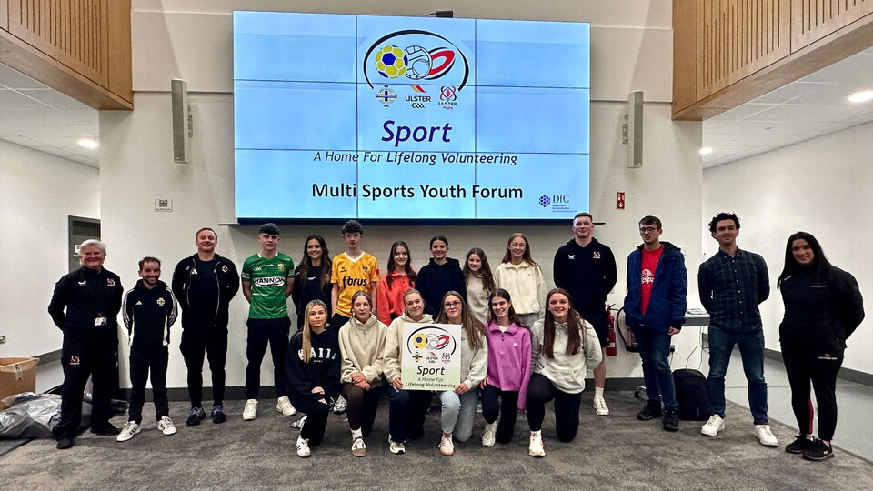 24 Young Sports Volunteers from clubs across Ulster representing Football, GAA and Rugby have come together for a Multi-Sport Youth Forum to explore sustainability in sport.