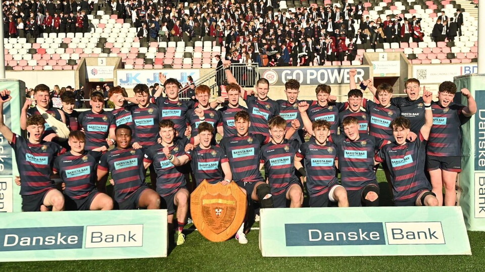 Belfast Royal Academy secured the Danske Bank Schools' Shield in a high-scoring encounter at Affidea Stadium, overcoming a resilient Coleraine Grammar School side 43-35 in a match that remained competitive until the final whistle.