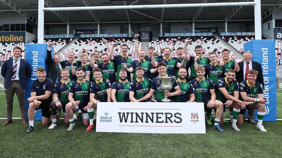 Ballynahinch RFC produced a commanding performance to secure the Bank of Ireland Ulster Senior Cup, overwhelming Dungannon 50-3 in a one-sided final at Kingspan Stadium on Saturday 3 May.