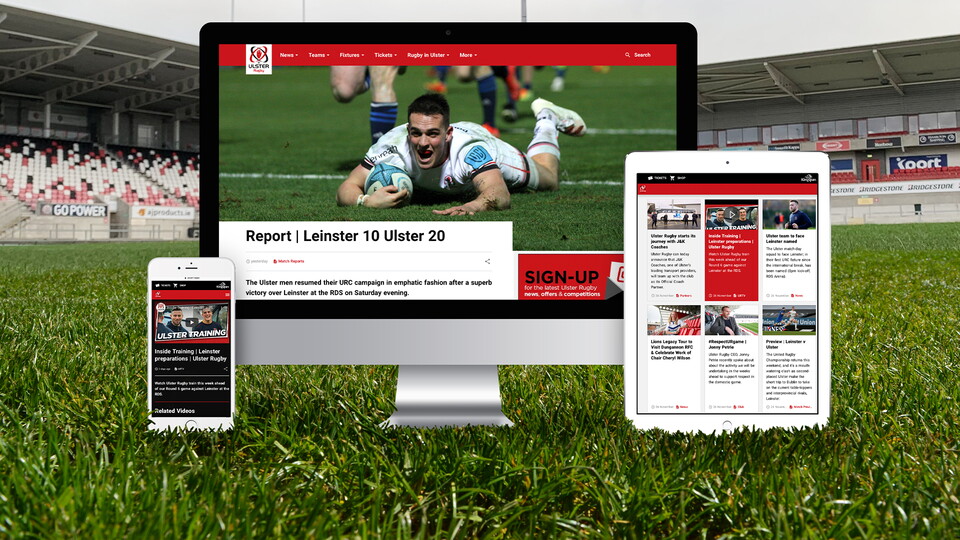 The new online home of Ulster Rugby is now live, under the new domain of www.ulster.rugby.