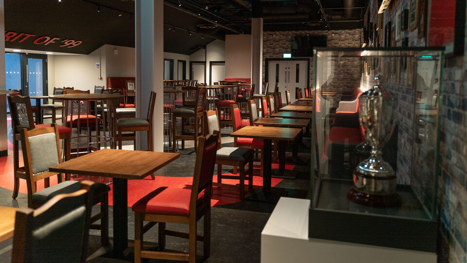 The Spirit of ’99 Lounge, located in the heart of the Grandstand at Kingspan Stadium, has been refurbished and will reopen this Friday 25 November for the Ulster Rugby fixture versus Zebre Parma.