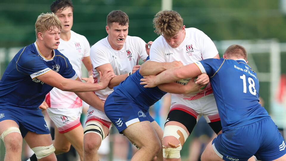 Leinster outscored Ulster by eight tries to three in an entertaining Interpro clash at Newforge Sports Complex. 
