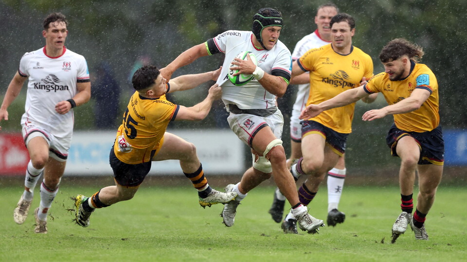 Ulster Development narrowly lost out to an All-Ireland League XV in a game played in challenging conditions at Malone RFC on Friday night.