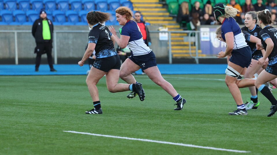 Ulster's own Sophie Barrett and Brittany Hogan touched down as the Wolfhounds wrapped up the first block of Celtic Challenge games with a 40-12 bonus point win away to Glasgow Warriors.