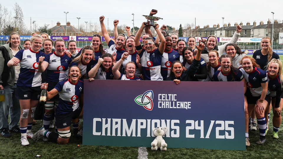 The Wolfhounds were the deserved back-to-back champions, lifting the Celtic Challenge title after a commanding 102-0 victory over Edinburgh Rugby at Energia Park.