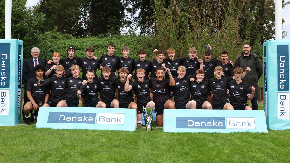 Campbell College win a well-contested match against Wallace High School by 26-45, at Pirrie Park to clinch the Danske Bank U16 Cup.