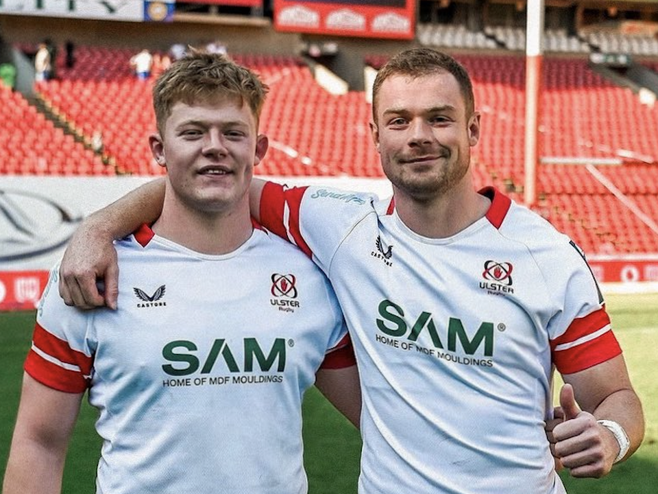 Bryn and Zac Ward after Bryn's debut against the Lions