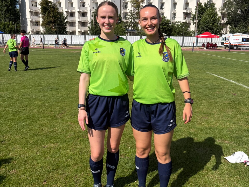 Alana Kerr (left) pictured prior to the final of the the 2026 Rugby Europe Sevens tournament in Moldova.