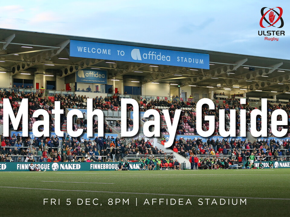 European Rugby returns to Belfast as Ulster welcome Racing 92 to Affidea Stadium for our first pool stage game of this season's EPCR Challenge Cup (Friday, 5th December, kick-off 8.00pm).