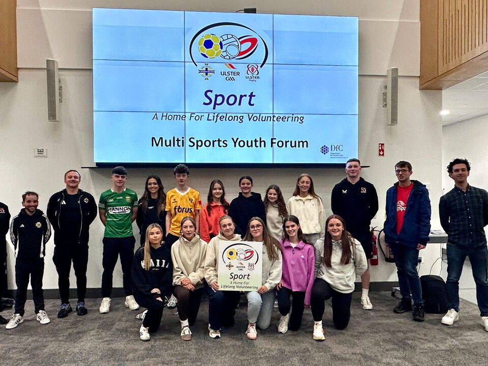 24 Young Sports Volunteers from clubs across Ulster representing Football, GAA and Rugby have come together for a Multi-Sport Youth Forum to explore sustainability in sport.