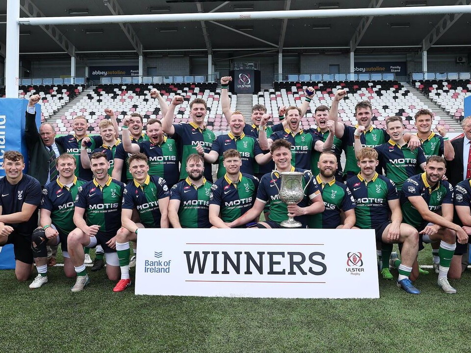 Ballynahinch RFC produced a commanding performance to secure the Bank of Ireland Ulster Senior Cup, overwhelming Dungannon 50-3 in a one-sided final at Kingspan Stadium on Saturday 3 May.