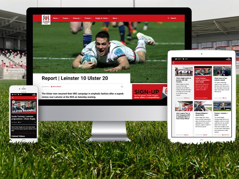 The new online home of Ulster Rugby is now live, under the new domain of www.ulster.rugby.