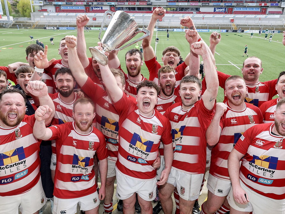 Two tries from Ryan O’Dea helped Randalstown overpower Larne, at the Affidea Stadium, to become the McCrea Cup champions.