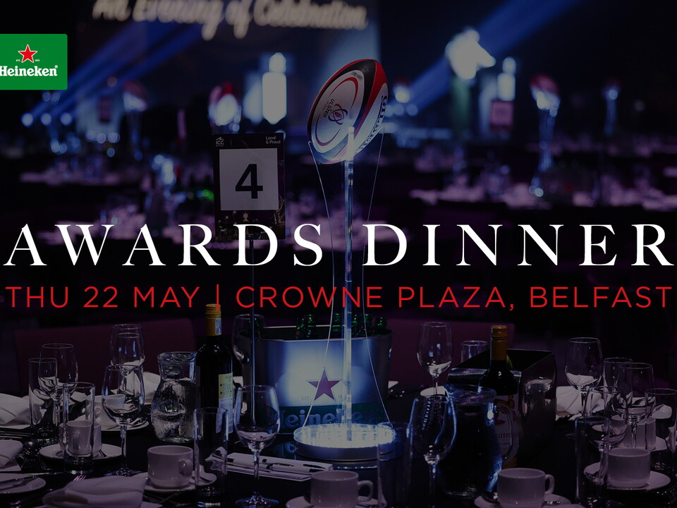 Tickets for the Heineken Ulster Rugby Awards Dinner – one of the biggest events in the local sporting social calendar – are on sale now.