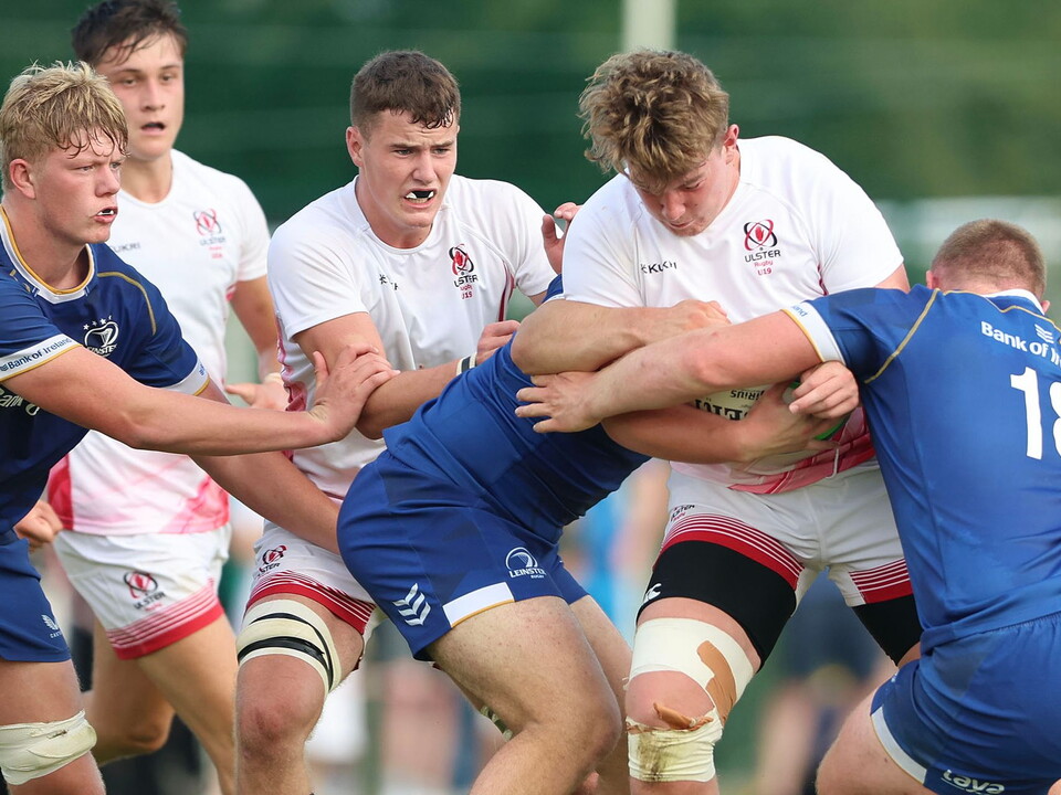 Leinster outscored Ulster by eight tries to three in an entertaining Interpro clash at Newforge Sports Complex. 