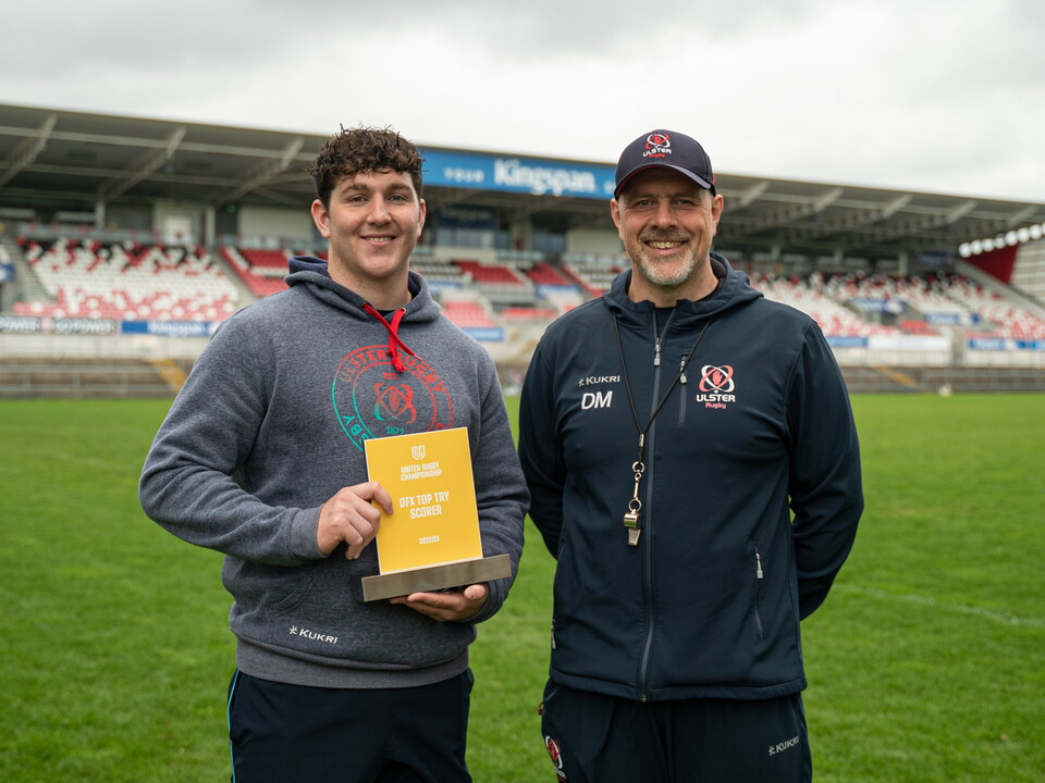 Ulster hooker, Tom Stewart, crossed the white wash a record-breaking 16 times over the course of the BKT URC regular season earning him the award.