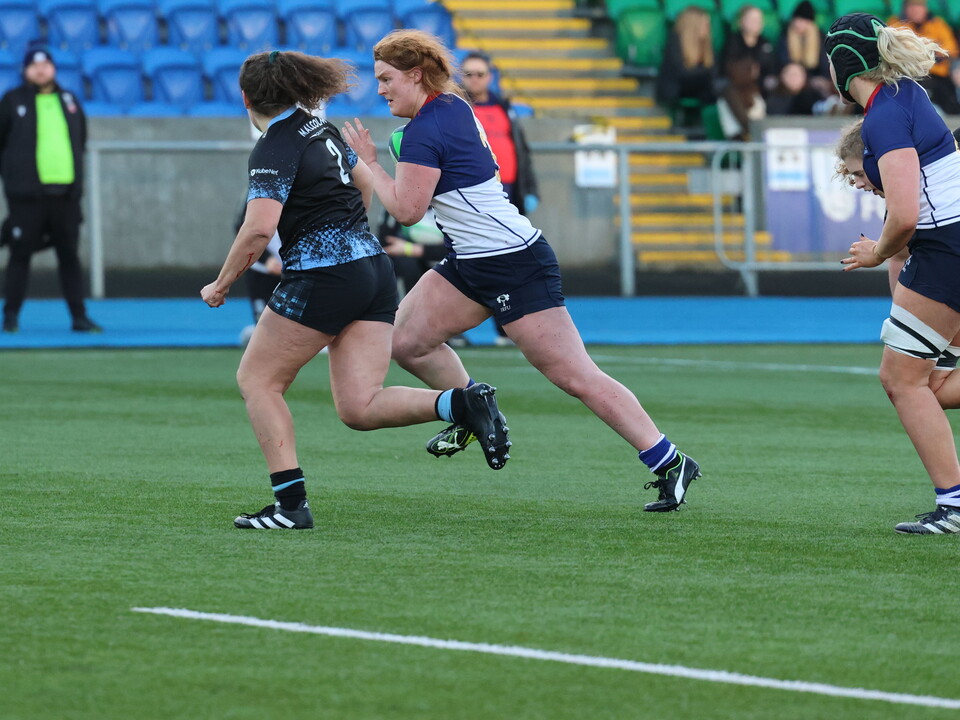 Ulster's own Sophie Barrett and Brittany Hogan touched down as the Wolfhounds wrapped up the first block of Celtic Challenge games with a 40-12 bonus point win away to Glasgow Warriors.