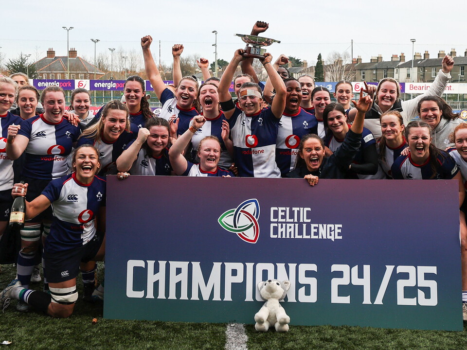 The Wolfhounds were the deserved back-to-back champions, lifting the Celtic Challenge title after a commanding 102-0 victory over Edinburgh Rugby at Energia Park.