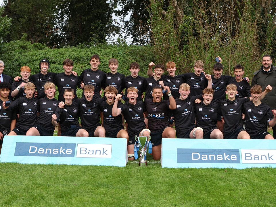 Campbell College win a well-contested match against Wallace High School by 26-45, at Pirrie Park to clinch the Danske Bank U16 Cup.