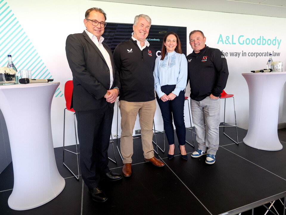 A&L Goodbody (ALG) will continue its sponsorship of the Ulster Rugby Business Club for a further three years, following a highly successful inaugural year of networking events.