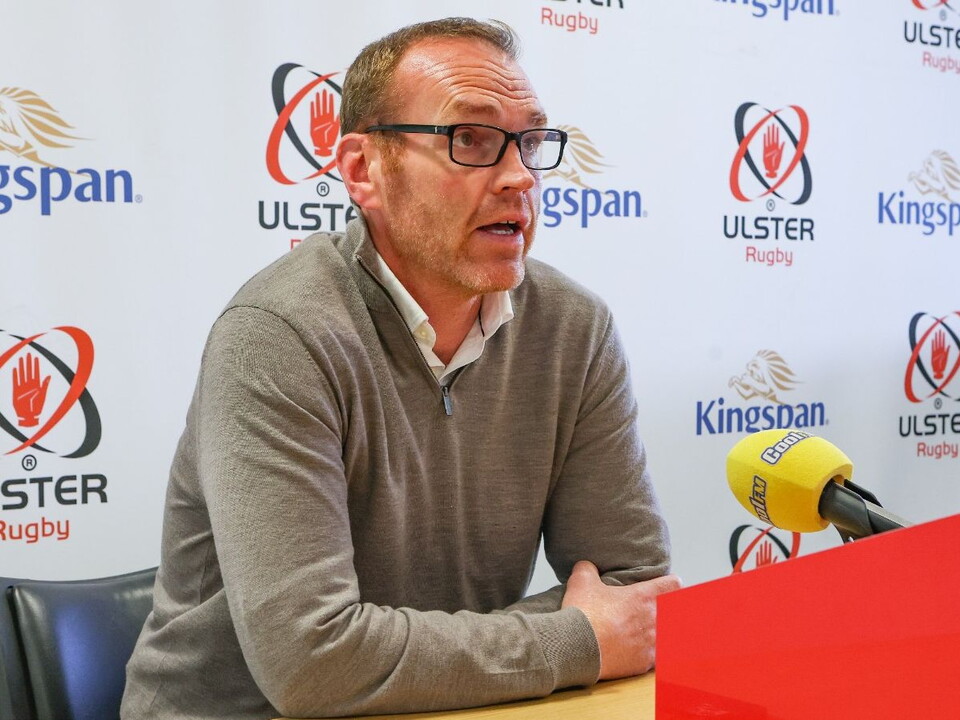 Ulster Rugby CEO Jonny Petrie, Head Coach, Dan McFarland, and scrum-half Nathan Doak speak to the media ahead of the historic pre-season clash against Glasgow Warriors in Cavan on Saturday 7th October.