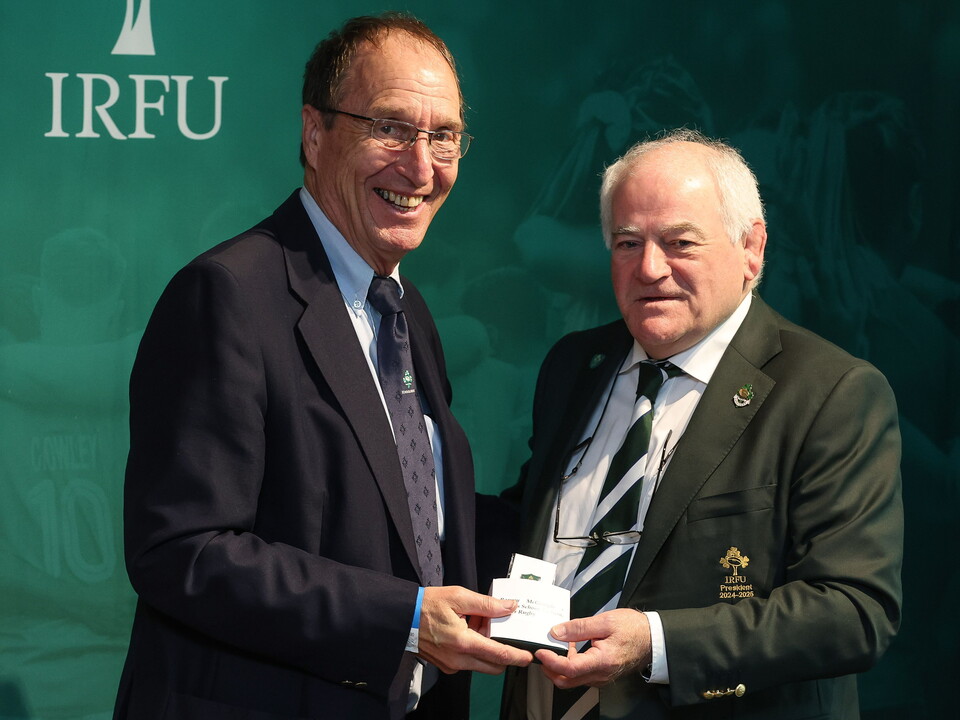 To celebrate and acknowledge those who have made a significant contribution to the development of the game in Ireland, a special recognition award was presented to provincial volunteers yesterday across all four provinces. Photo Credits: IRFU/ INPHO