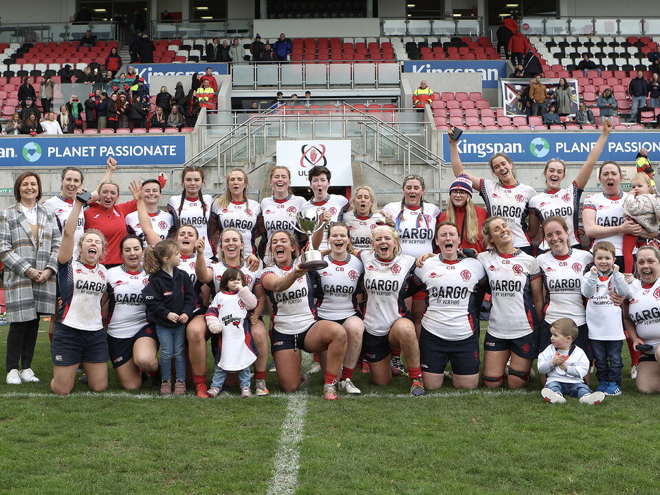Malone have won the 22/23 Deloitte Women's Junior Cup after beating Queen's University 20-17 after extra time in the final at Kingspan Stadium.