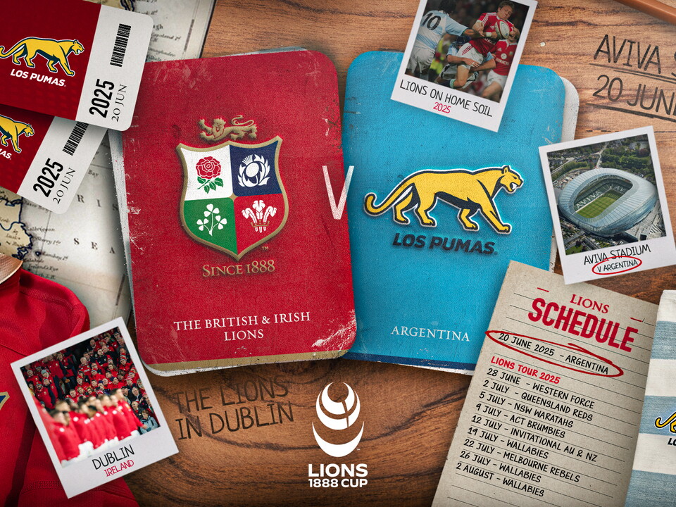 The British & Irish Lions will face Argentina at Aviva Stadium in Dublin on Friday 20 June 2025 for the Lions 1888 Cup.